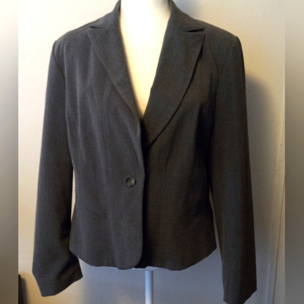 Bandolino Stretch Charcoal Button Up Blazer Women's Size 12